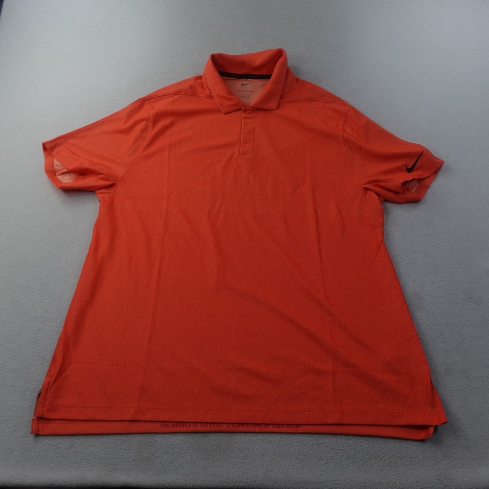 Nike Tiger Woods Collection Golf Polo Mens Large Orange Dri-FIT ADV DA2995